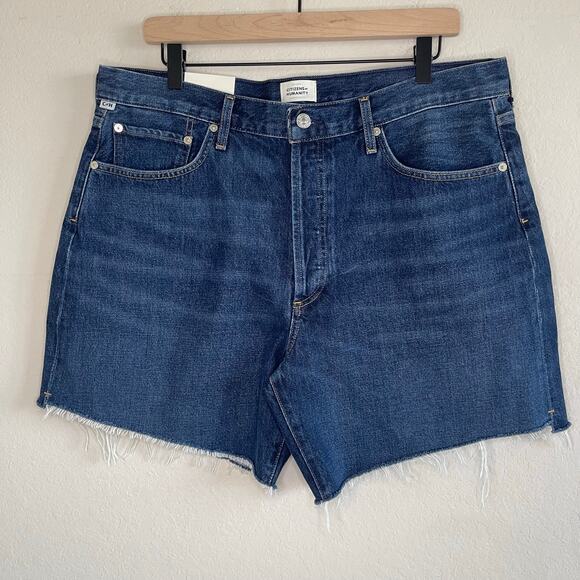 Citizens of Humanity Marlow Long Shorts Cut Hem Cut Hem Fiorella NEW - Size 32 - Picture 7 of 8